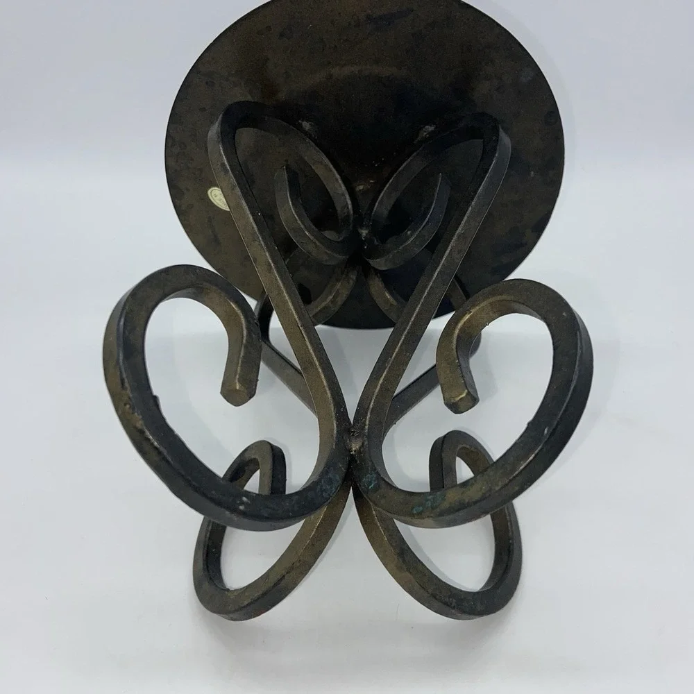 Black Wrought Iron Scroll Candle Holder Pedestal Stand‎ Metal Display Riser 6